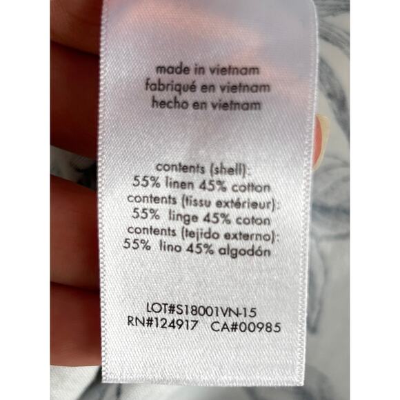 Onia Men's Floral Print Linen Button-Up Shirt Vacation White Blue Size‎ XXL - Picture 9 of 10